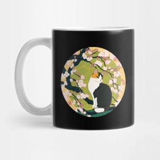 Cat Sakura Japanese Kawaii - Love Cherry Blossom Mug